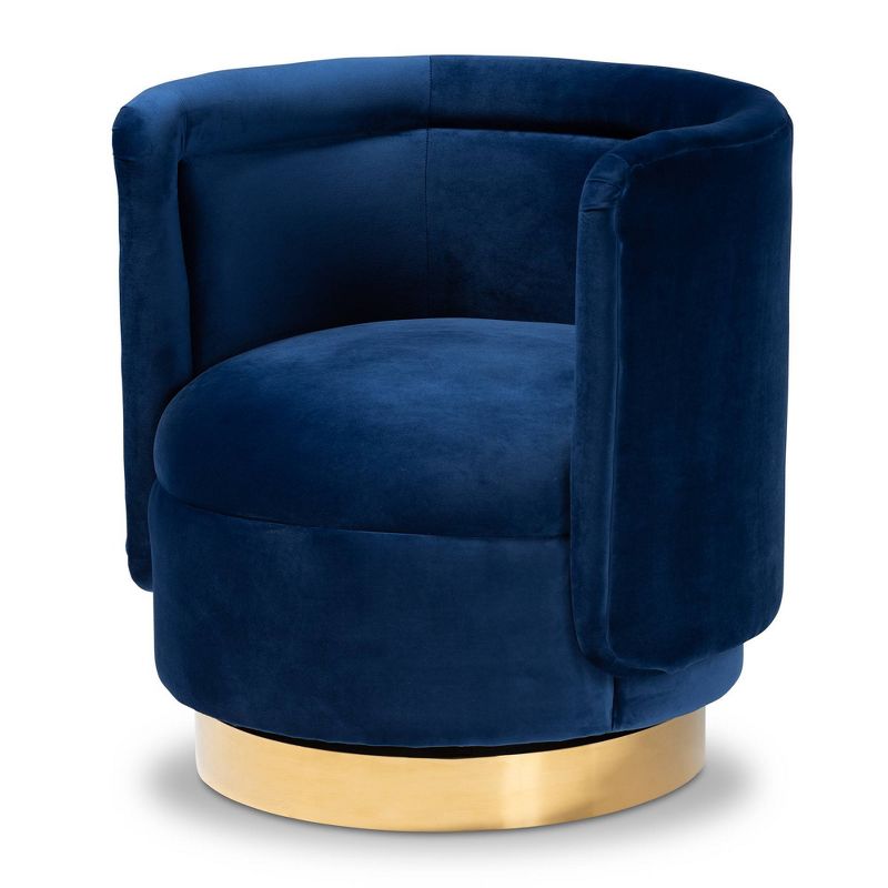 Saffi Velvet Upholstered Swivel Accent Chair - Baxton Studio, 1 of 9