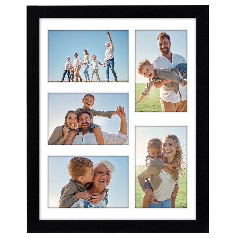 Americanflat 11x14 Collage Picture Frame to Display 5 4x6 Photos at Once - Black, 1 of 7