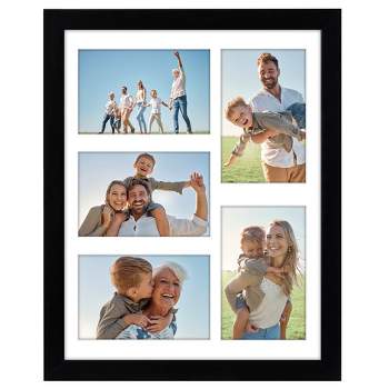 Americanflat 11x14 Collage Picture Frame to Display 5 4x6 Photos at Once - Black
