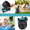 Panergy 20000mAh Camping Fan with LED Light, Auto-Oscillating Desk Fan with Remote & Hook, Rechargeable Battery Operated Tent Fan - Black - 4 of 4