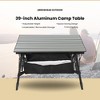 ARROWHEAD OUTDOOR 39" Aluminum Folding Camping Table, Adjustable Height Roll-Up Top, Under-Table Mesh Storage Shelf, Portable w/ Carry Bag, Grey - 4 of 4