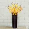 Uniquewise Brown Decorative Contemporary Mango Wood Ribbed Design Cylinder Shaped Vase - 3 of 4