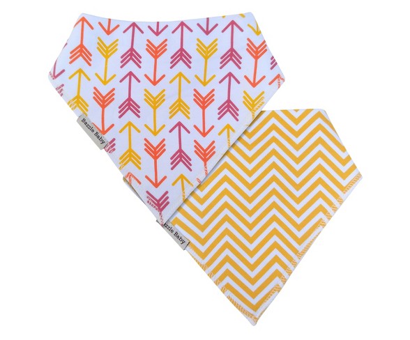 Bazzle Baby Banda Bib Set Bright Arrows & Chevron - 2pk