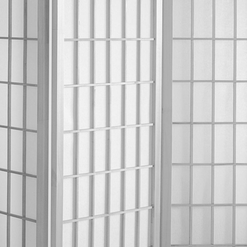 5 ft. Tall Window Pane Shoji Screen - White (5 Panels), 3 of 6
