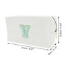 Unique Bargains Portable Corduroy Rectangular Letter Makeup Bag White 1 Pc - 2 of 4