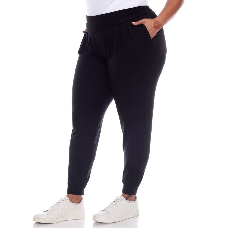 Women's Plus Size Harem Pants - White Mark, 3 of 6