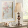 Regency Hill Xavier Traditional Accent Table Lamp 21" High Warm Bronze Urn Footed Base Natural Tone Bell Shade for Bedroom Living Room Bedside Office - 2 of 4