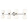 Artemis 8-Light Vanity Light - Mid-Century Modern Steel Fixture with Opal Glass Globes - 4 of 4