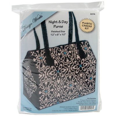 Design Works Plastic Canvas Purse Kit 12"X6"X10"-Night & Day (7 Count)