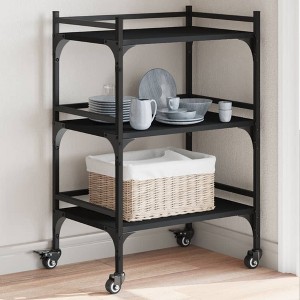 vidaXL Kitchen Trolley Black 19.7 In.x13.8 In.x29.7 In. Engineered Wood - 1 of 4