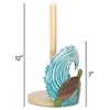Elanze Designs Turtle Ocean Wave 12 inch Resin and Wood Paper Towel Holder - 2 of 4
