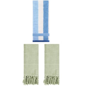 REGALWOVEN 3 Packs Cotton Absorbent Soft Decorative Bathroom Hand Towel Set - 1 of 4