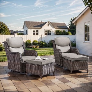 Gymojoy Outdoor Gliders Chairs Swivel Chairs Ottoman with 5-Inch Thick Cushions - 1 of 4