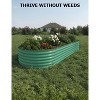Raised Garden Bed 4x2x2 FT, Green Oval Galvanized Steel Planter, Outdoor Modular Raised Bed for Vegetables, Flowers, Herbs - 2 of 4