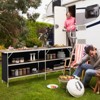 Tangkula Portable Bar Table Folding Camping Table w/ Aluminum Alloy Frame 2-Tier Shelves - 2 of 4