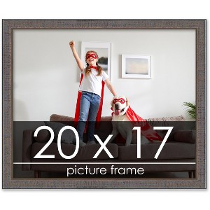 PosterPalooza | Textured Grey Picture Frame - UV Acrylic, Backing Board, Hanging Hardware Included - 1 of 4