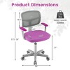 Tangkula Kids Desk Chair Adjustable Height Children Study Chair w/Auto Brake Casters Blue / Pink - 4 of 4