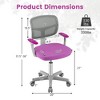 Tangkula Kids Desk Chair Adjustable Height Children Study Chair w/Auto Brake Casters Blue / Pink - image 4 of 4