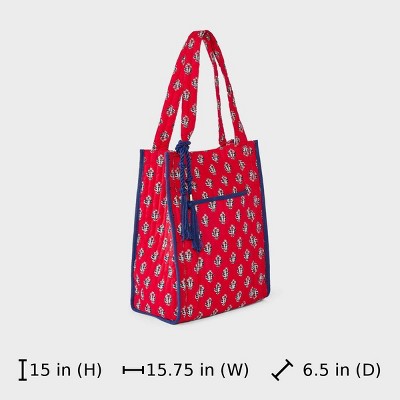 Сумки Universal Thread Floral Print Quilted Tote Bag with Tassel - Universal Thread™ Red — фото 5