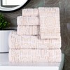 Cotton Modern Geometric Jacquard Soft Highly-Absorbent Assorted 6 Piece Bathroom Towel Set by Blue Nile Mills - 2 of 4