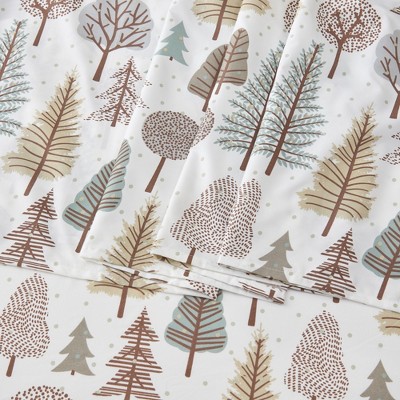King Size Lodge Forest Trail Printed Microfiber Sheet Set