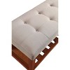 Sapphtopaz Entryway Shoe Storage Ottoman Bench Storage Bench Shoe Rack Fabric Accent Oak Finish Legs for Bedroom and Entryway - 2 of 4