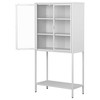 CAVINAS Bookcases for Living Room 4-tier 31" W Classic Metal Storage Cabinet Bookcase with 4 Glass Doors - 2 of 4