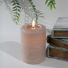 LumiPur 3.5"x5" Signature Collection Flickering Flameless LED Wax Pillar Candle Mushroom - 2 of 4
