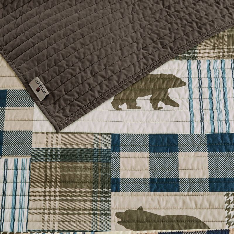 4pc T Falls Oversized Reversible Quilt Set Brown/Blue - Woolrich, 5 of 8