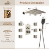CASAINC 6-Spray Thermostatic Dual Shower Heads 12 Inches Wall Mount Fixed and Handheld Shower Head 6-Jets 2.5 GPM - 2 of 4