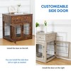 Dog Crate Furniture with Cushion,Wooden Dog Kennels Indoor with 2 Drawers,Dog Furniture Crate End Table with Storage - 4 of 4