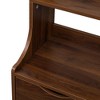 LIVAREEmlen Night Stand with Bookshelf, Night Stand with 2 Storage Drawers for Bedroom - 4 of 4