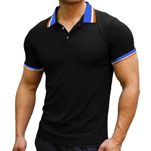 Men's Long Sleeve Polo Shirts Regular Fit Collared T-Shirt Casual Workout Golf Shirts - 1 of 4