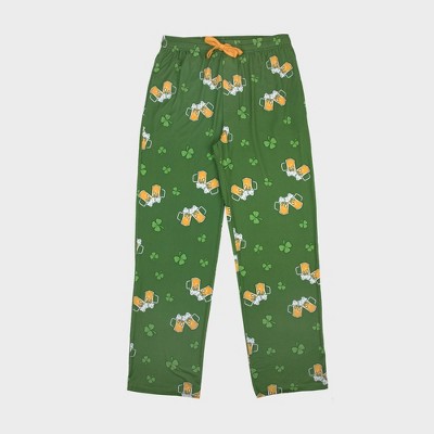 Men's Shamrock And Beer Pajama Pants - Green S : Target