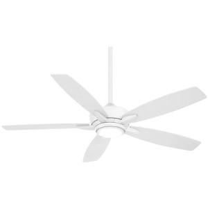 52" Minka Aire Kelvyn Flat White CCT LED Ceiling Fan with Remote - 1 of 4