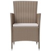 vidaXL Durable Poly Rattan Patio Chairs - Outdoor Relaxation Seating with Thickly Padded Cushions - Beige/Cream - 3 of 4