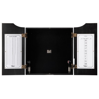 Hudson Black Solid Pine Dartboard Cabinet with Scoreboard