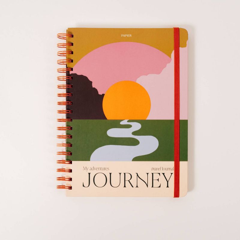 Papier 150pg Guided Notebook 9.84&#34;x7.48&#34; Travel Journal The Sunset, 1 of 7
