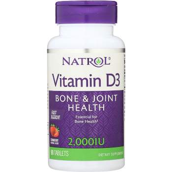 Natrol Vitamin D3 50 mcg (2,000 Iu) Fast Dissolve Tablet - Strawberry 90ct