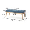 Mid-Century Upholstered Ottoman Bench with Tufted Seat and Birch Wood Legs for Living Room – 3irtyhousy - 4 of 4