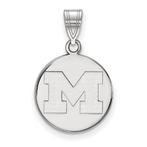 Black Bow Jewelry 14k White Gold Michigan Wolverines NCAA Medium Pendant - 1 of 3