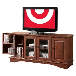 4 Door Closed Storage TV Stand for TVs up to 55" Brown - Saracina Home