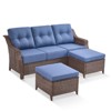 Buenhomino 3 Pieces Patio sectional Sofa Set, U Shape Patio Convertible Sofa Set with Water-Resistant and Washable Cushions - 2 of 4
