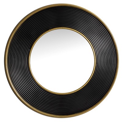 Modern Metal Decorative Wall Mirror Black - CosmoLiving by Cosmopolitan