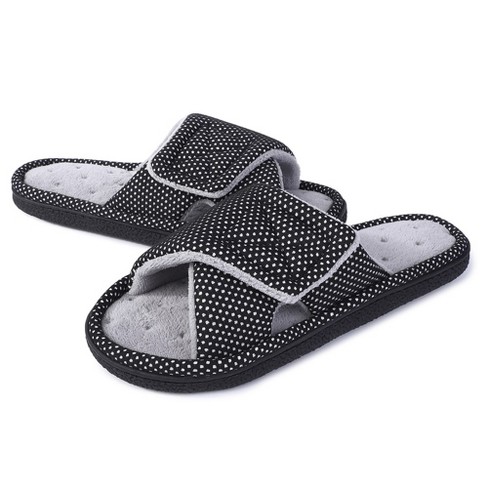 Men s Fuzzy Slippers Adjustable Arch Support Plush Open Toe Cross Band House Cozy Memory Foam Sandals Indoor Outdoor Comfy Shoes