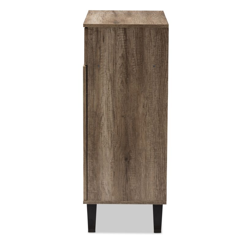Wales Modern and Contemporary Wood Shoe Storage Cabinet Light Brown - Baxton Studio, 6 of 12