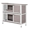 PawHut Indoor or Outdoor Rabbit Hutch with Quick on-the-Go Feeding, Wood Rabbit Cage, Medium Rabbit Hutch, 4 Door, No Leak Tray, Gray Brown - 4 of 4