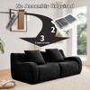 Okak Modern Soft Teddy Boneless Sectional Floor Futon Sofa for Living Room Bedroom,Anti-Slip Design Rest Sofa with Comfy Backrest & Pillows - 3 of 4