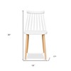 HomeRoots White And Natural Metal and Plastic Windsor Back Dining Side Chair - 3 of 4