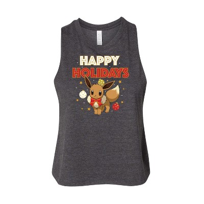 Women's - Pokémon - Happy Holidays Evee Graphic Racerback Tank